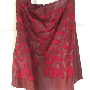 perched vegan leather skirt